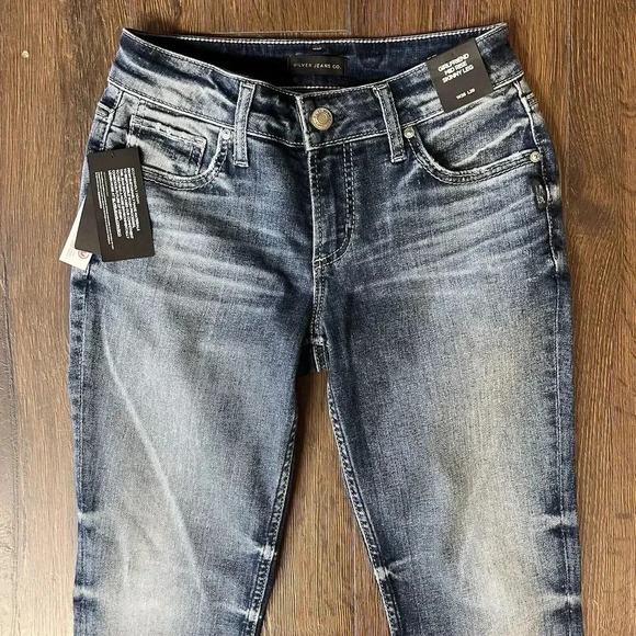🆕 Silver Jeans Girlfriend Mid Rise Skinny Leg Jean SZ 26/2 - Picture 4 of 6